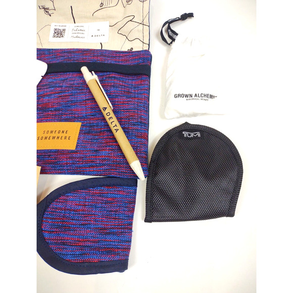 Delta Someone Somewhere Michoacan Fold-Over Tweed/Canvas Travel Kit Bag - Picture 8 of 8